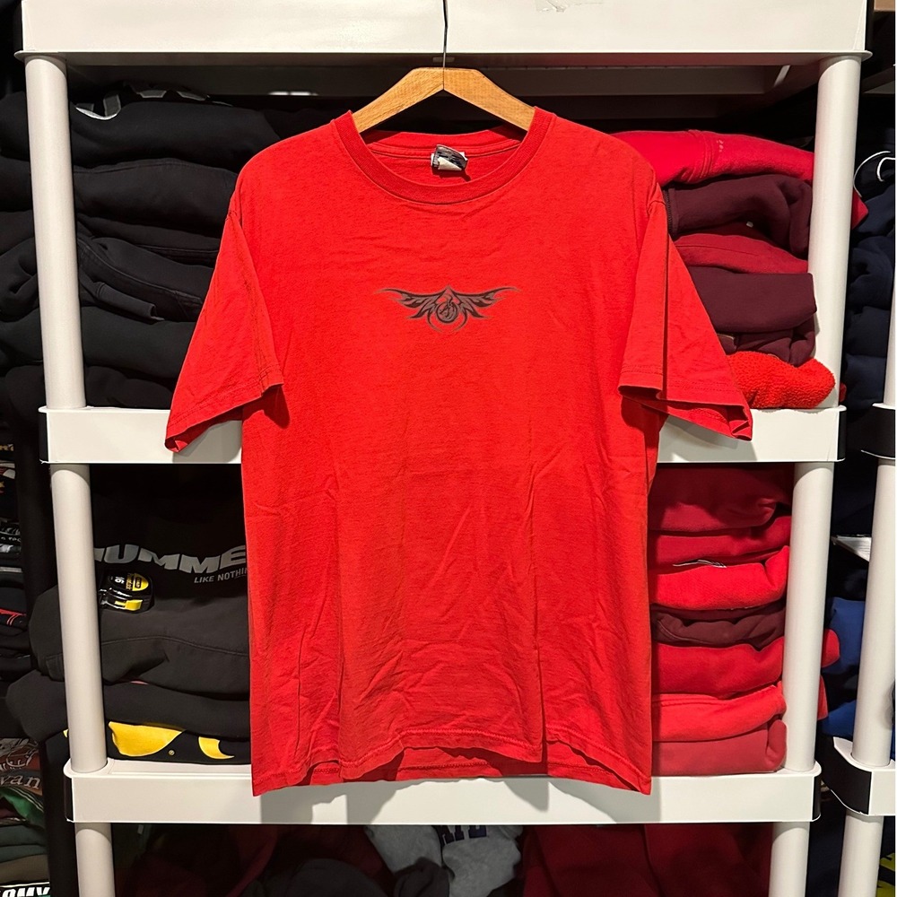 Vintage y2k Dragon Tribal Flame Mixology Jnco Style Red Mens Large Shirt